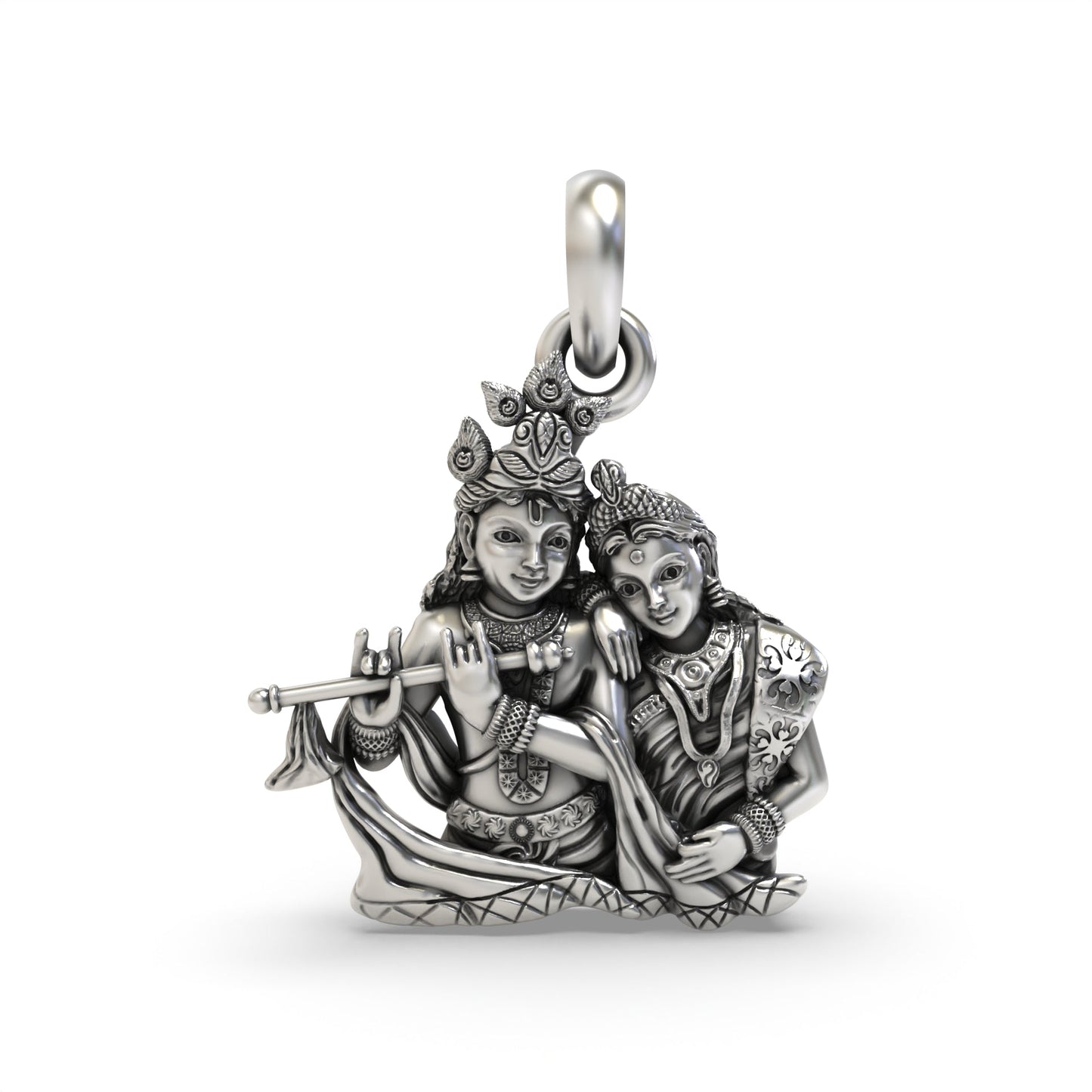 Enchanting Radha Krishna 925 Silver Pendant