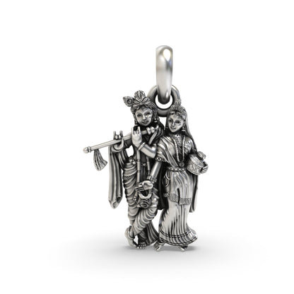 Divine Elegance Radha Krishna 925 Silver Pendant