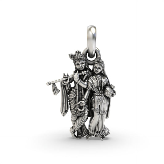 Divine Elegance Radha Krishna 925 Silver Pendant