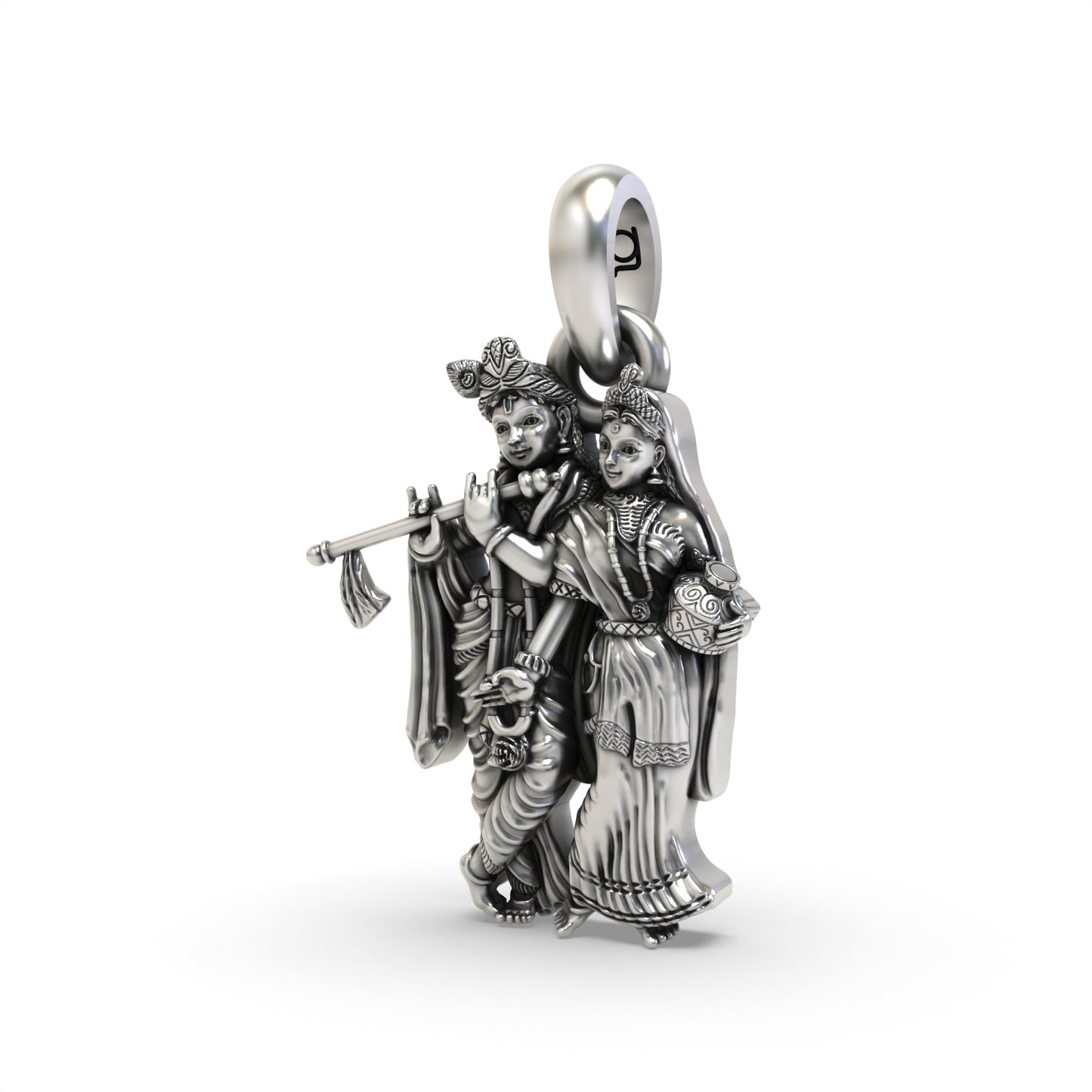Divine Elegance Radha Krishna 925 Silver Pendant