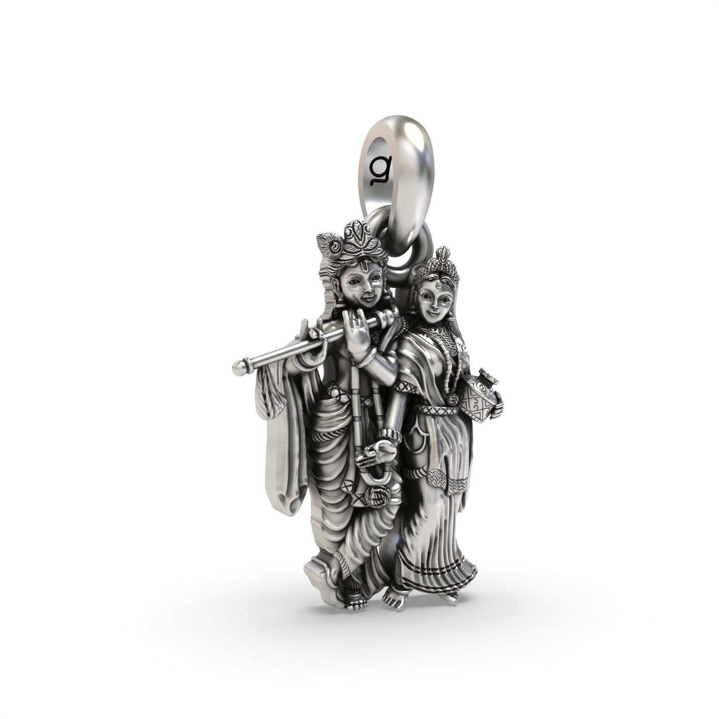 Divine Elegance Radha Krishna 925 Silver Pendant