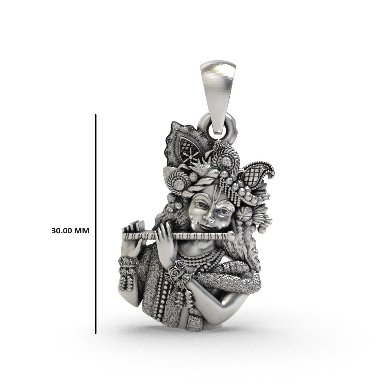 Handcrafted Hare Krishna pendant in 925 silver