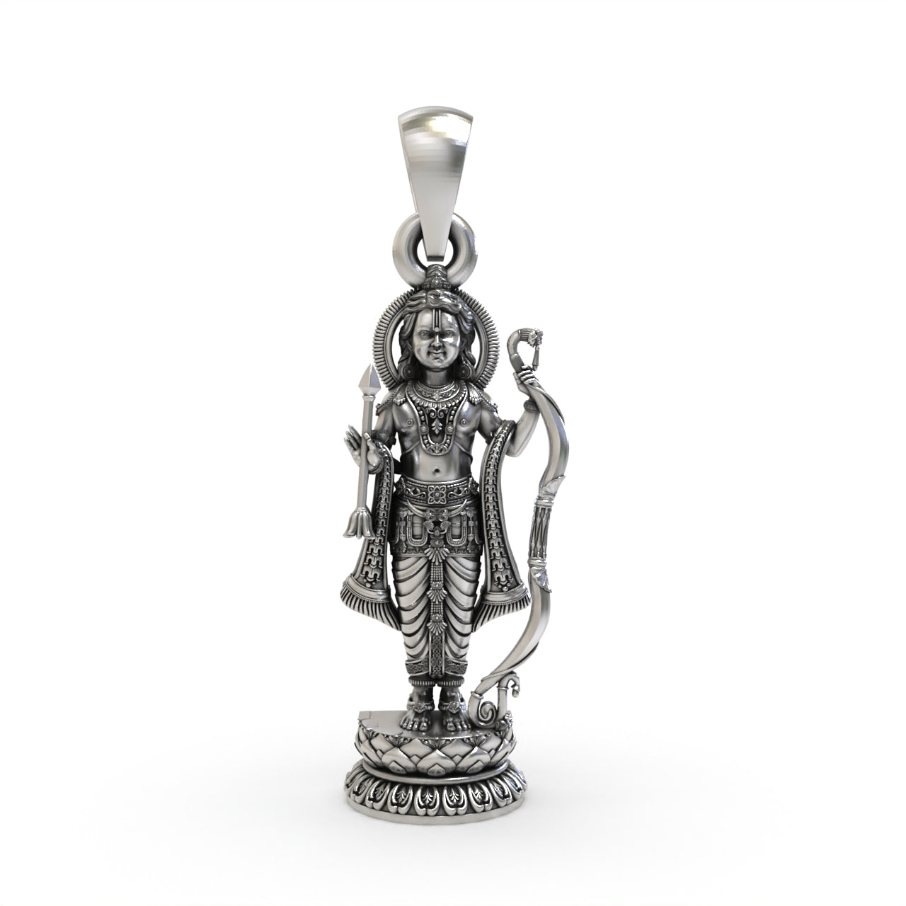 925 silver Ram Lalla pendant front view,