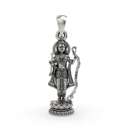 925 silver Ram Lalla pendant front view,