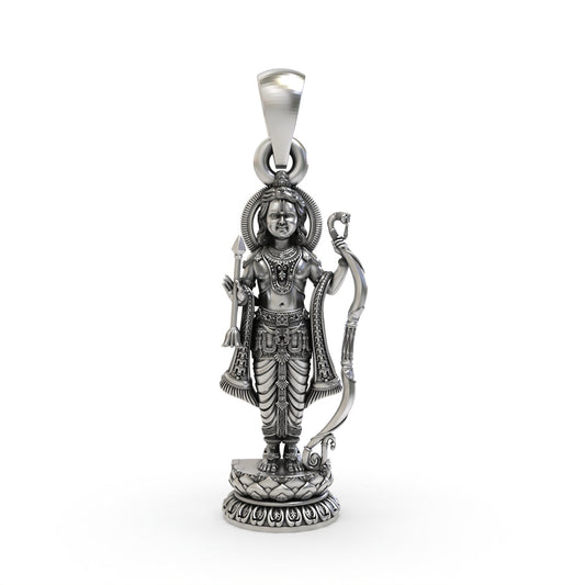925 silver Ram Lalla pendant front view,