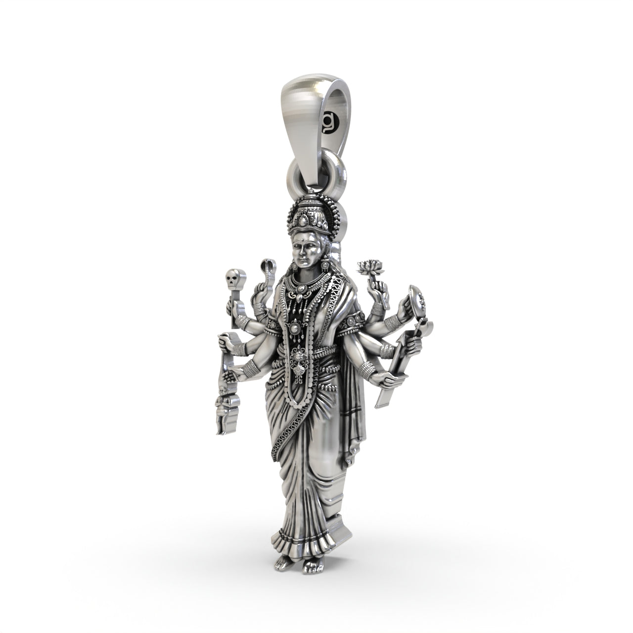 Close detail of 925 silver Sadhi Maa pendant,