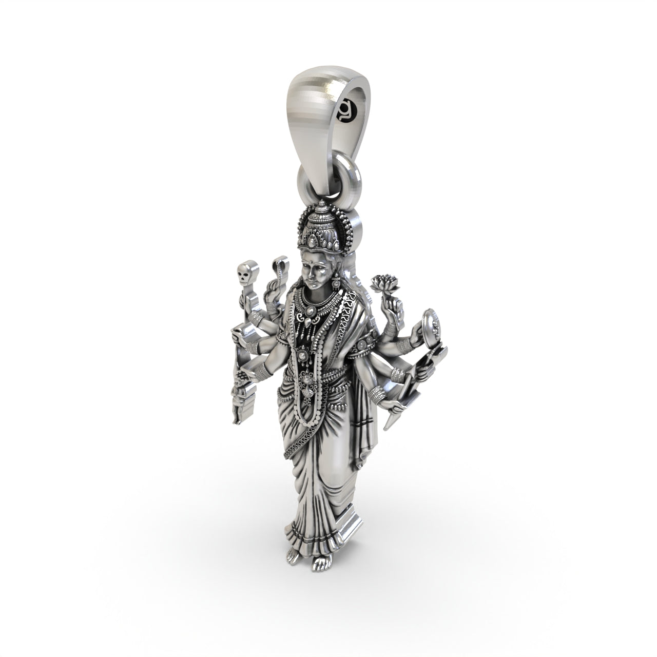 925 silver Sadhi Maa pendant for devotional wear,