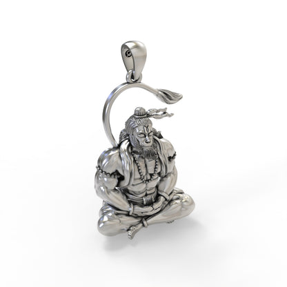 Meditating Hanumanji 925 Silver Pendant