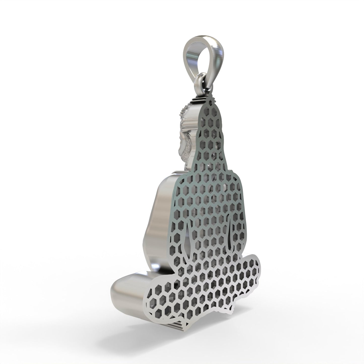 Moraribapu Meditating Hanumanji 925 Silver Pendant – Divine Strength & Devotion