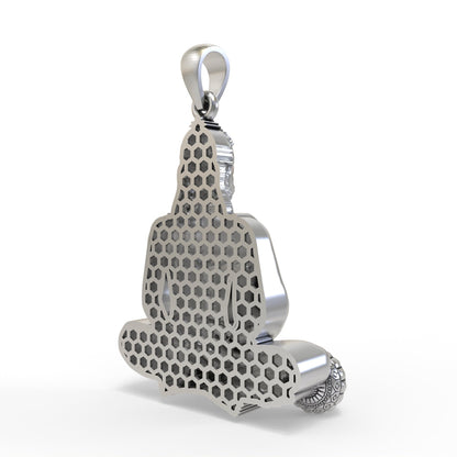 Moraribapu Meditating Hanumanji 925 Silver Pendant – Divine Strength & Devotion