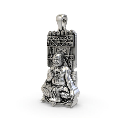 925 Oxidized Silver Raghavendra Tirtha Pendant – Guru Devotional Spiritual Jewelry