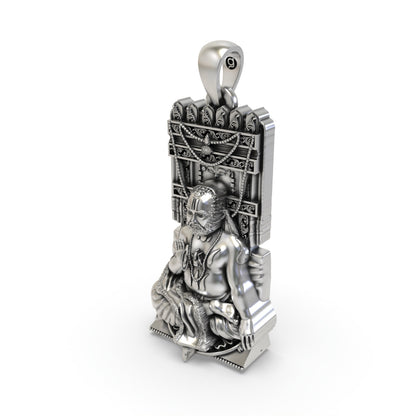 925 Oxidized Silver Raghavendra Tirtha Pendant – Guru Devotional Spiritual Jewelry