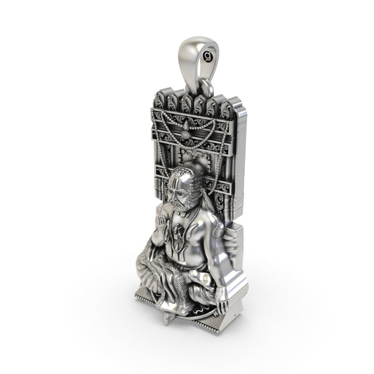 925 Oxidized Silver Raghavendra Tirtha Pendant – Guru Devotional Spiritual Jewelry