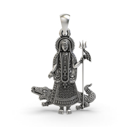 925 Silver Khodiyar Maa Pendant for Protection & Spiritual Blessings