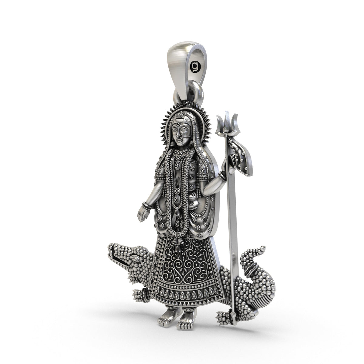925 Silver Khodiyar Maa Pendant for Protection & Spiritual Blessings