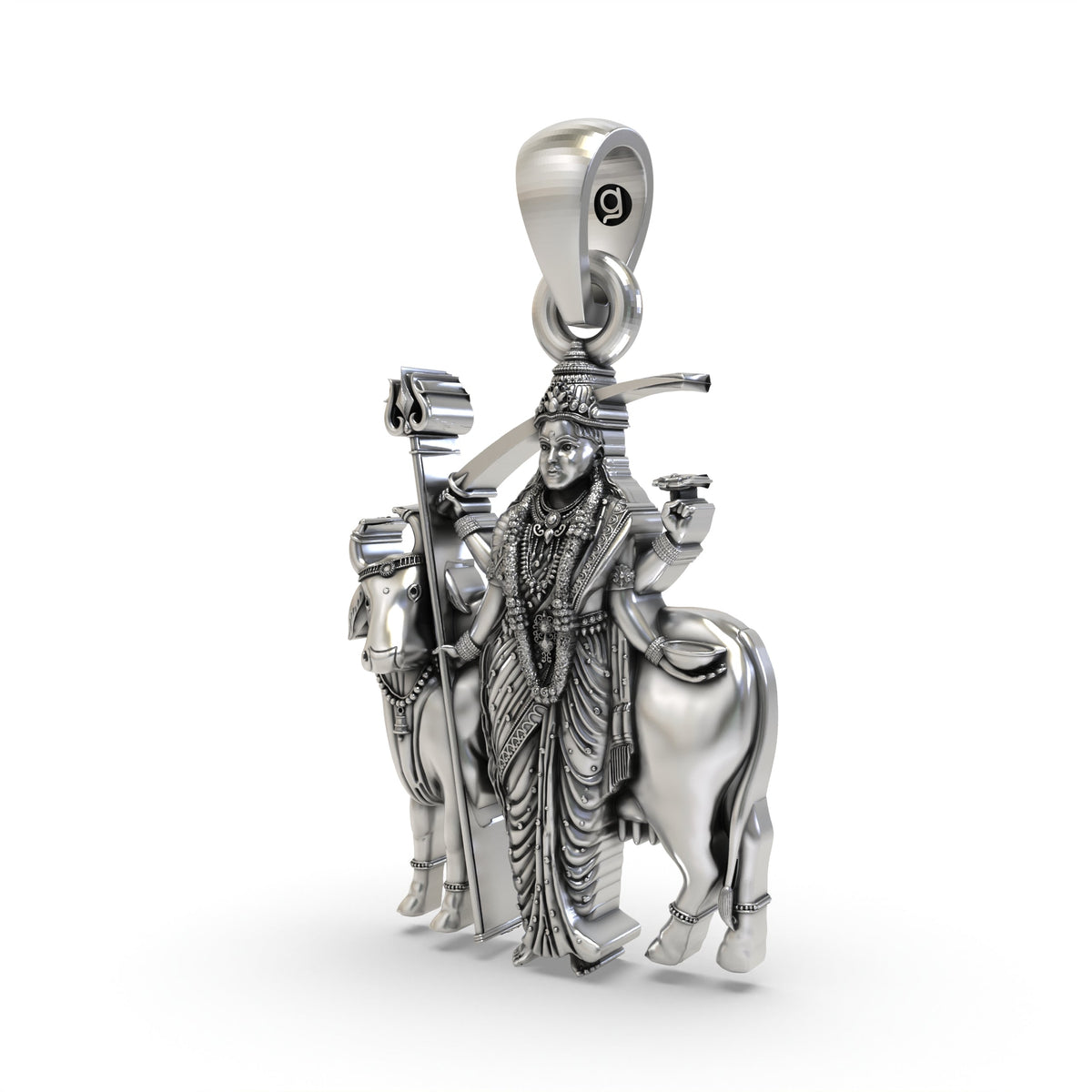 925 Silver Gatral Maa Pendant – Oxidised Devi Maa Devotional Jewelry