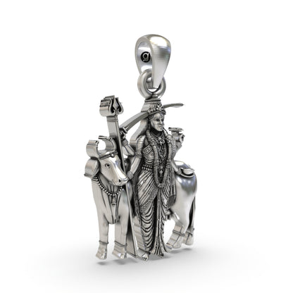 925 Silver Gatral Maa Pendant – Oxidised Devi Maa Devotional Jewelry