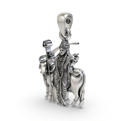 925 Silver Gatral Maa Pendant – Oxidised Devi Maa Devotional Jewelry