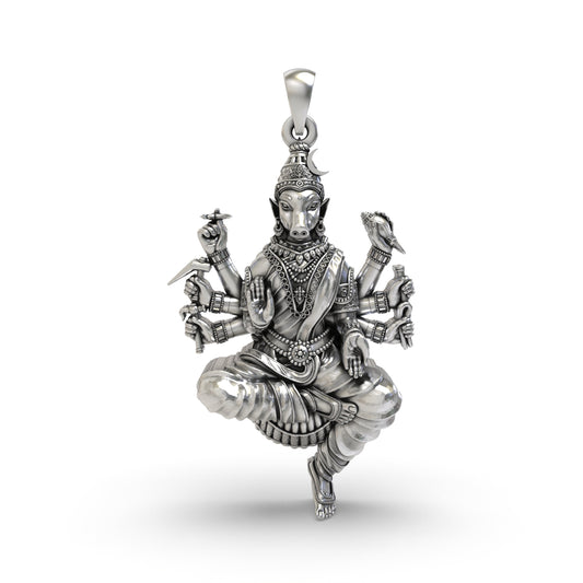 Sacred Varahi Devi 925 Silver Pendant