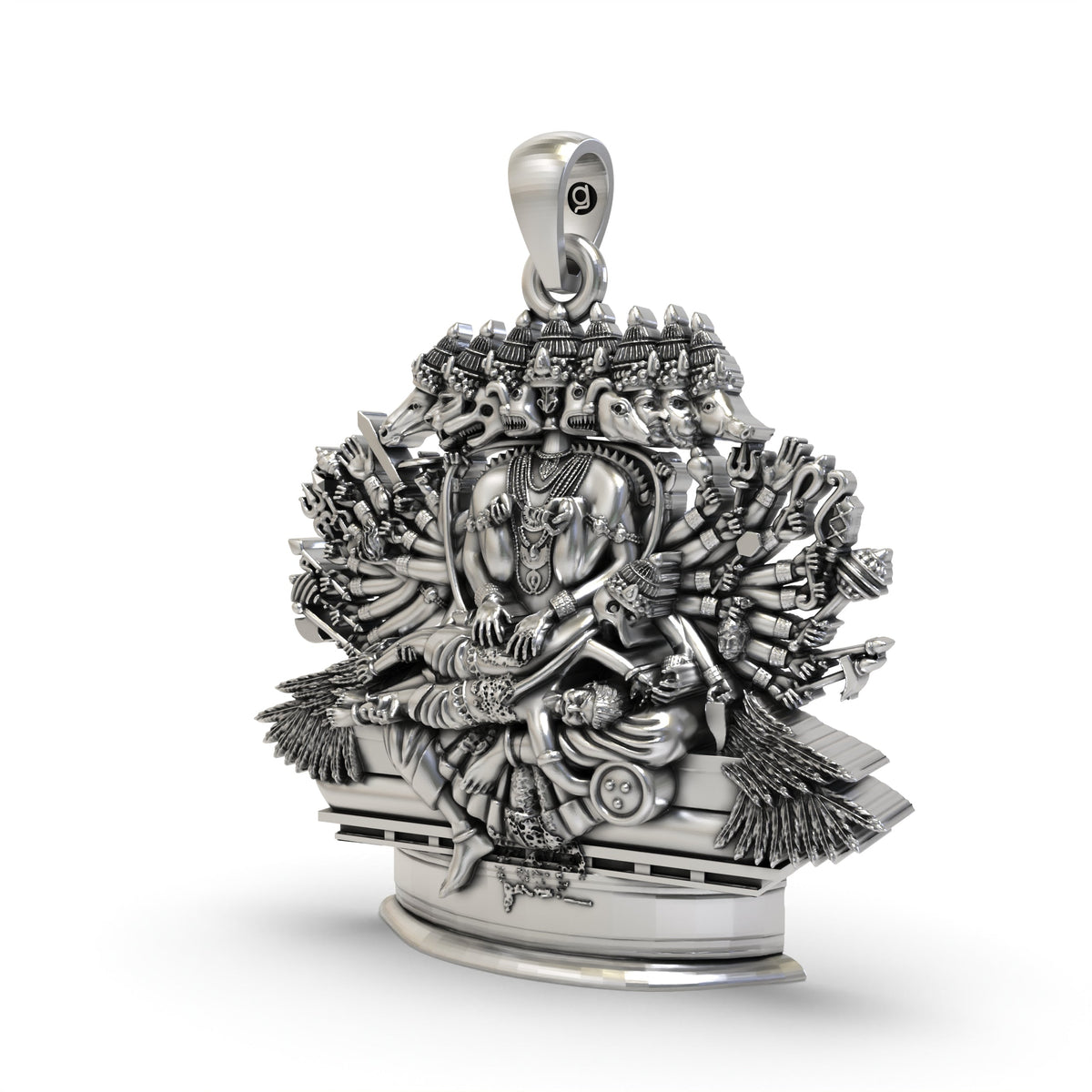 925 Silver Ashta Mukha Ganda Bherunda Pendant – Fierce Narasimha Devotional Jewelry