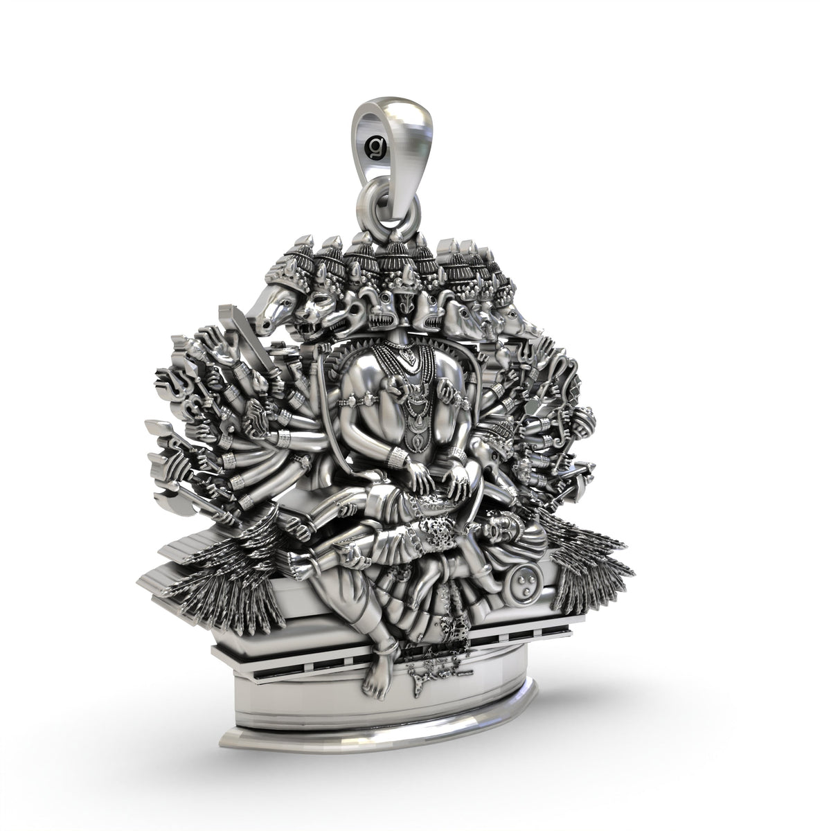925 Silver Ashta Mukha Ganda Bherunda Pendant – Fierce Narasimha Devotional Jewelry