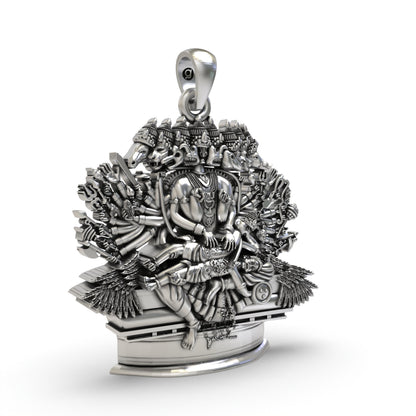 925 Silver Ashta Mukha Ganda Bherunda Pendant – Fierce Narasimha Devotional Jewelry