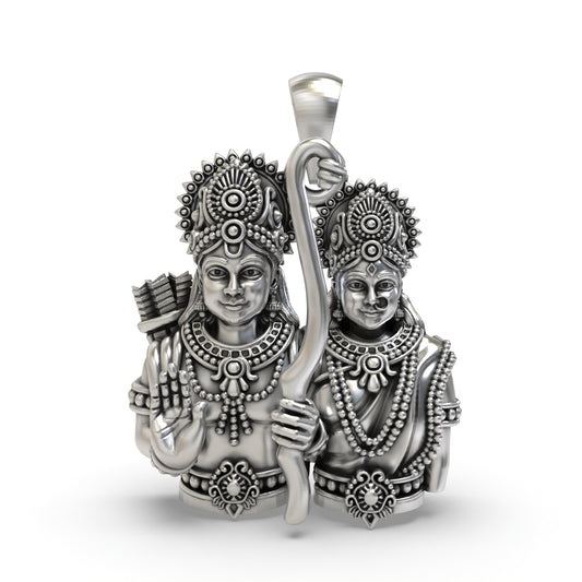 925 Silver Ram Sita Pendant – Shri Ram & Sita Devotional Jewelry