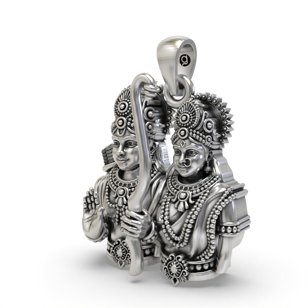 925 Silver Ram Sita Pendant – Shri Ram & Sita Devotional Jewelry