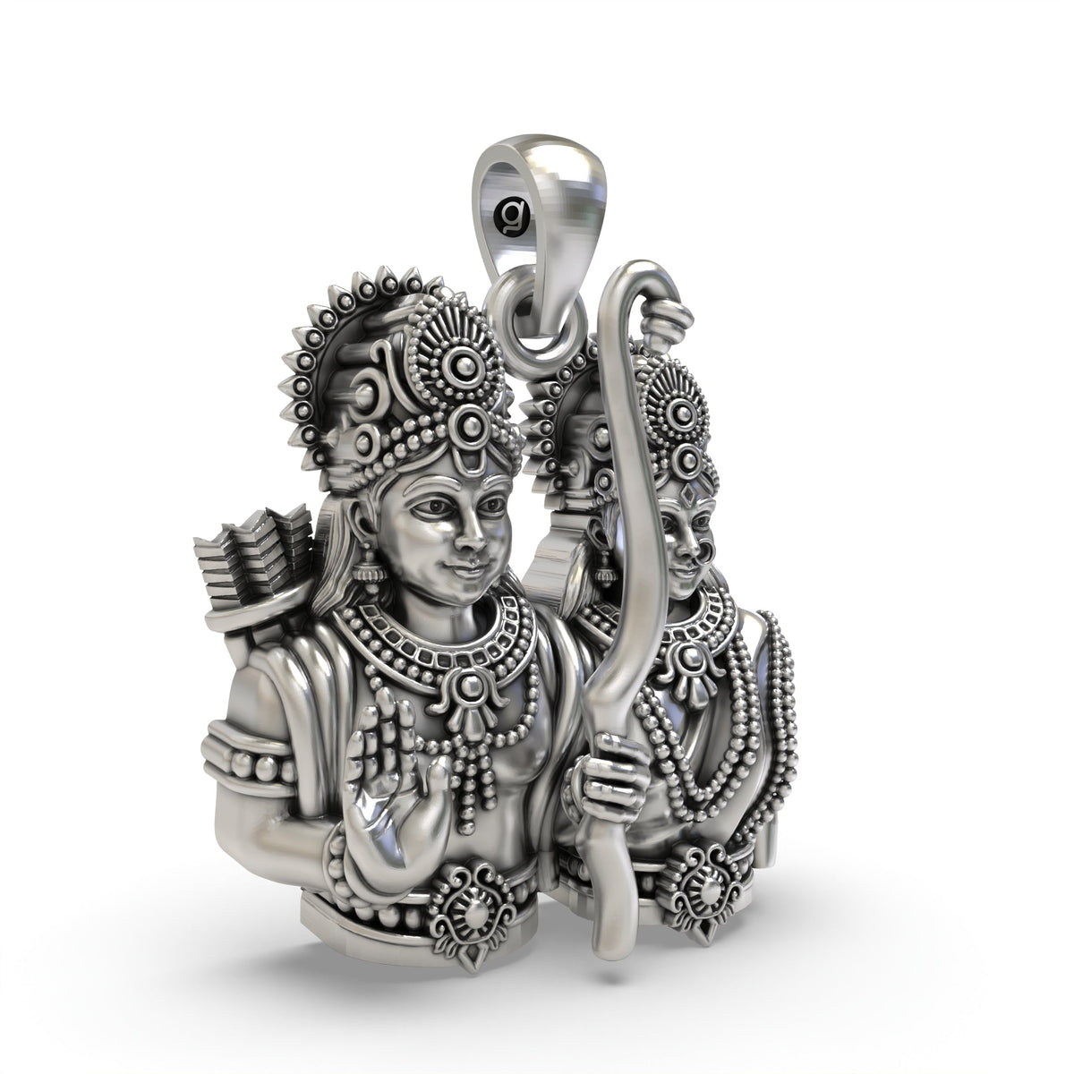 925 Silver Ram Sita Pendant – Shri Ram & Sita Devotional Jewelry