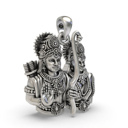 925 Silver Ram Sita Pendant – Shri Ram & Sita Devotional Jewelry