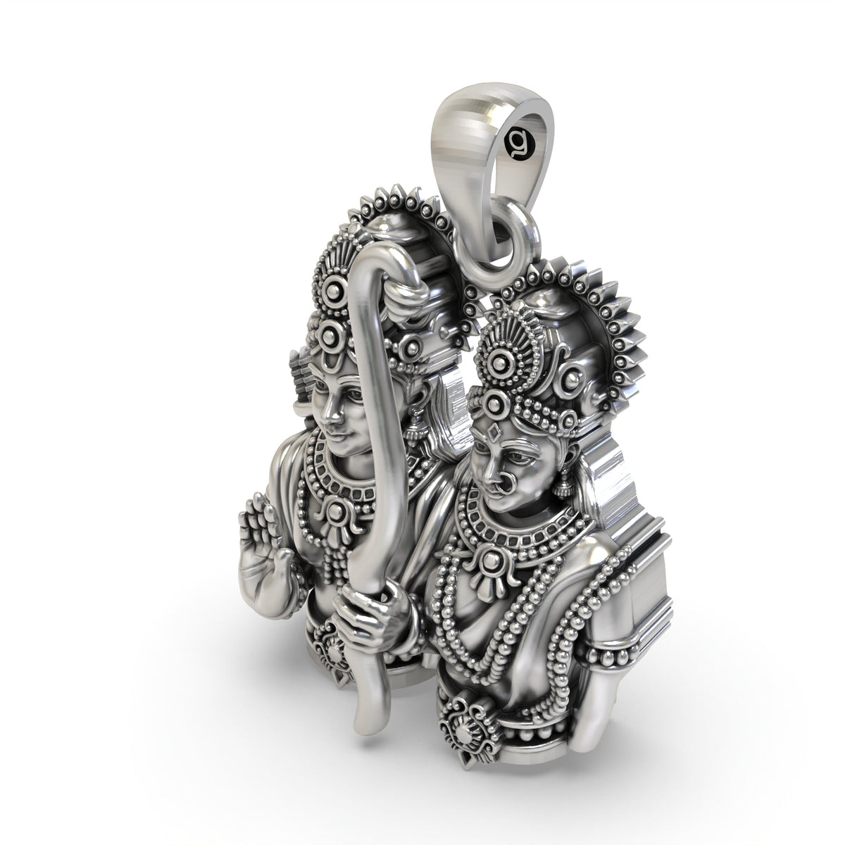 925 Silver Ram Sita Pendant – Shri Ram & Sita Devotional Jewelry