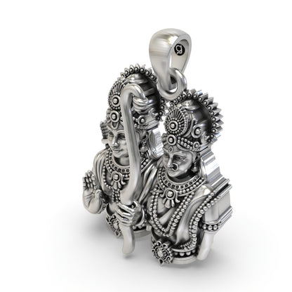 925 Silver Ram Sita Pendant – Shri Ram & Sita Devotional Jewelry