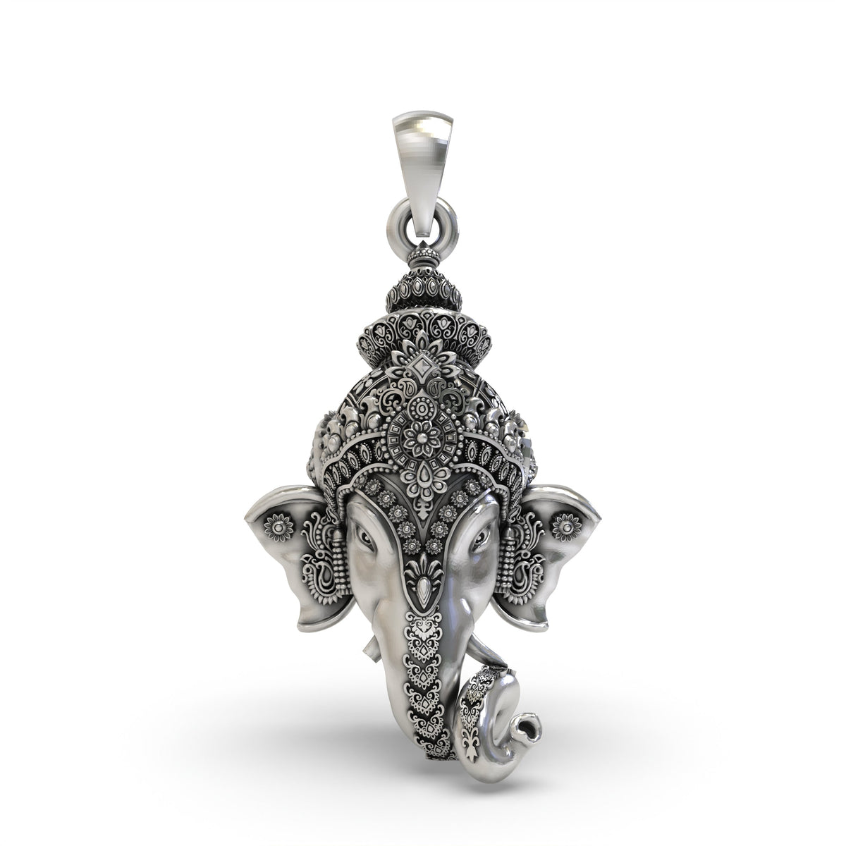Sacred Ganpati Face 925 Silver Pendant