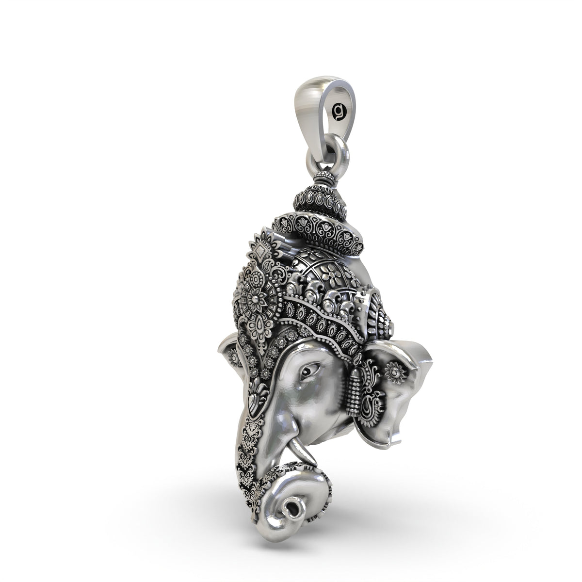 Sacred Ganpati Face 925 Silver Pendant