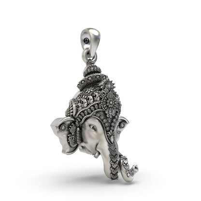 Sacred Ganpati Face 925 Silver Pendant