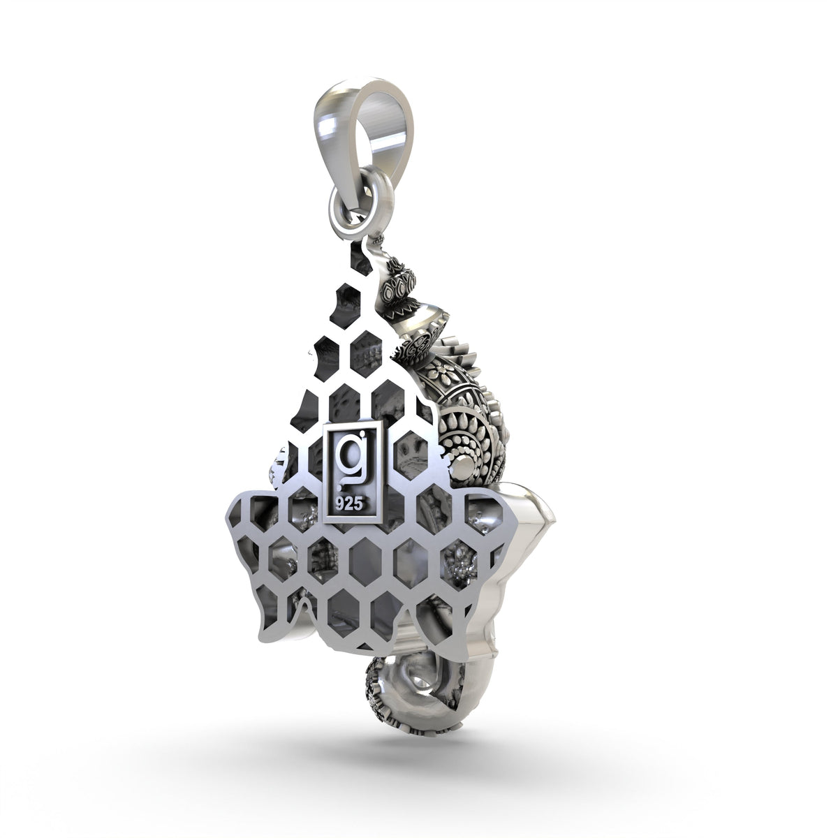 Sacred Ganpati Face 925 Silver Pendant