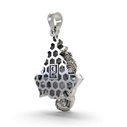 Sacred Ganpati Face 925 Silver Pendant