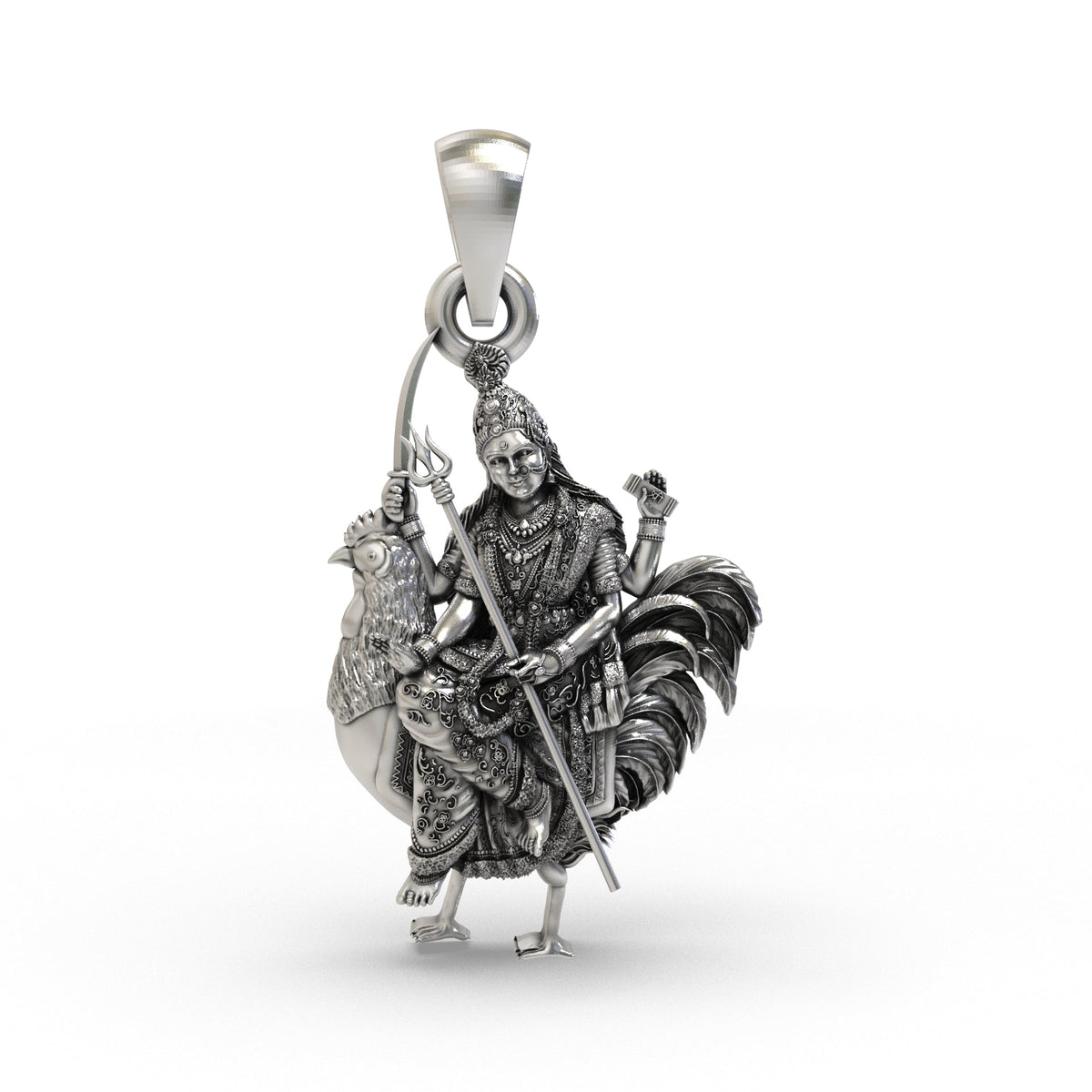 Divine Bahuchar Maa 925 Silver Pendant