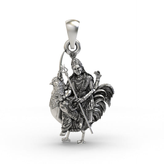 Divine Bahuchar Maa 925 Silver Pendant