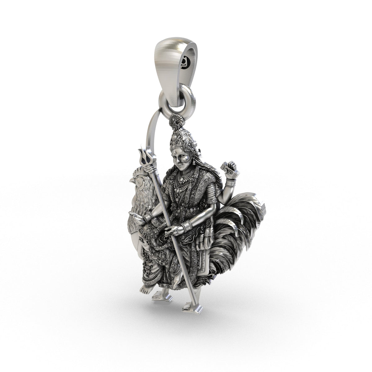 Divine Bahuchar Maa 925 Silver Pendant