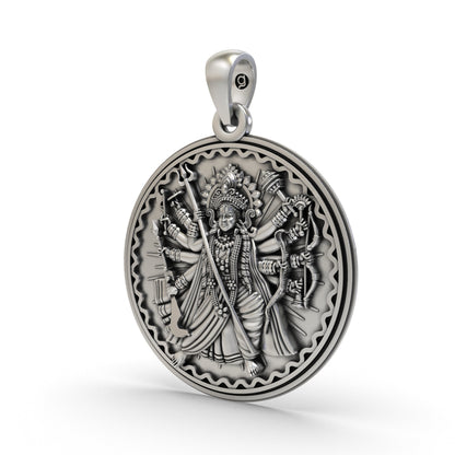 Divine Durga Maa 925 Silver Pendant