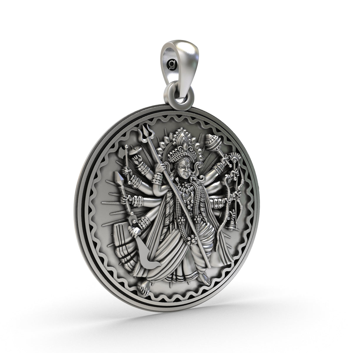 Divine Durga Maa 925 Silver Pendant