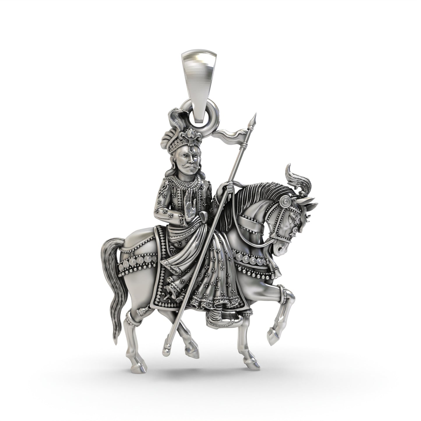925 Silver Guga Jahar Veer Ji Pendant – Gogaji | Goga Veer | Zaher Veer Jewelry
