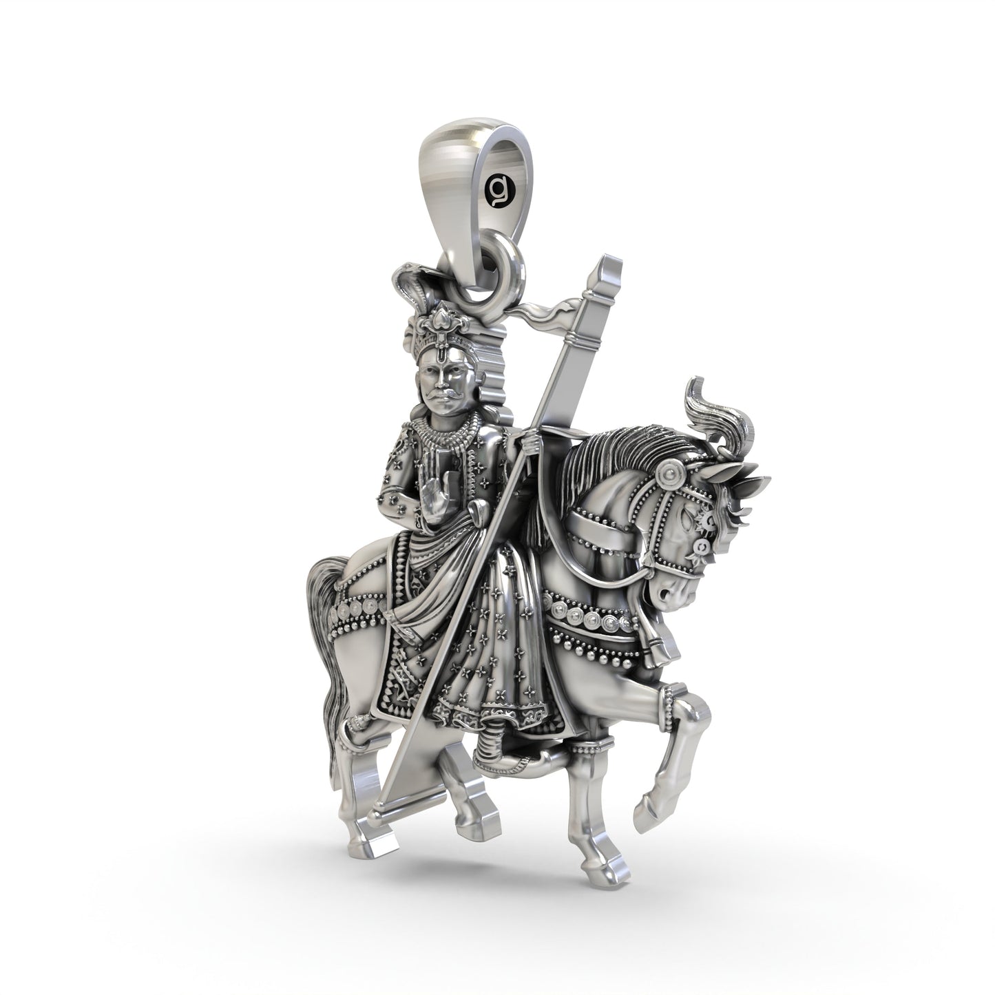 925 Silver Guga Jahar Veer Ji Pendant – Gogaji | Goga Veer | Zaher Veer Jewelry