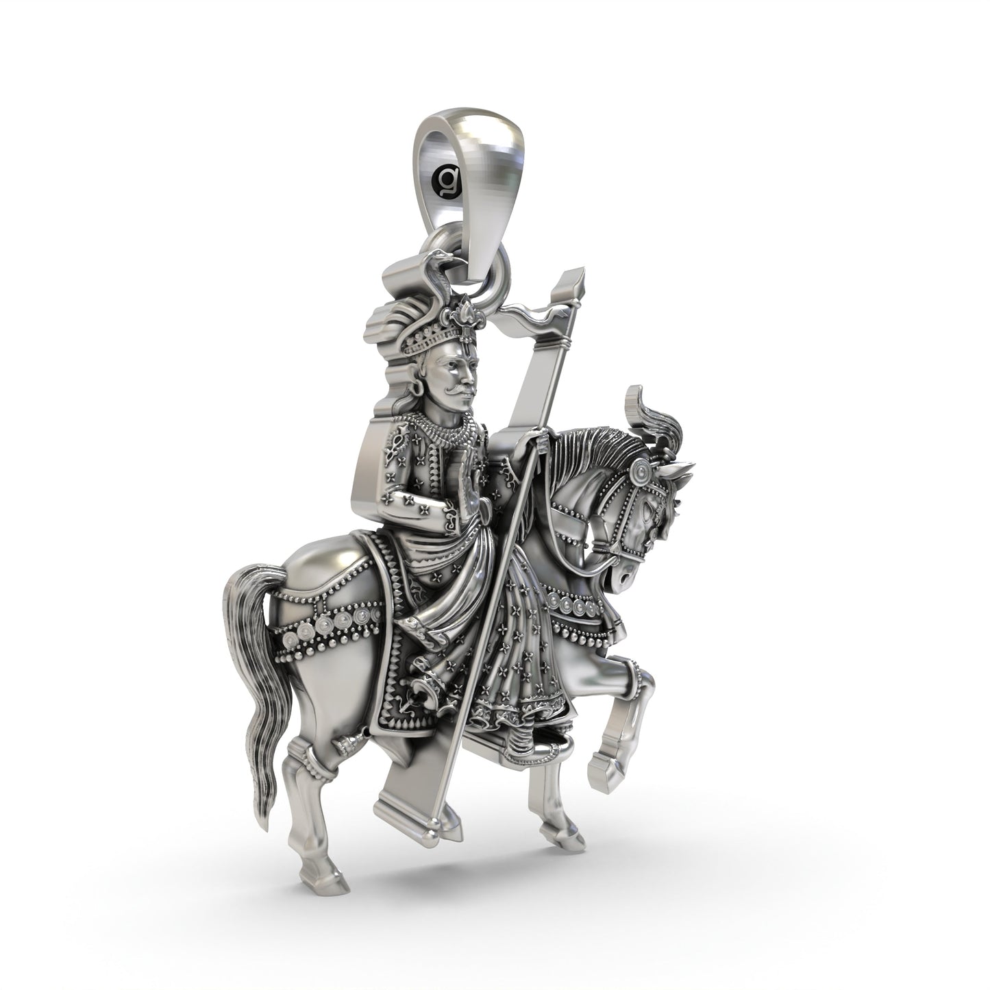 925 Silver Guga Jahar Veer Ji Pendant – Gogaji | Goga Veer | Zaher Veer Jewelry