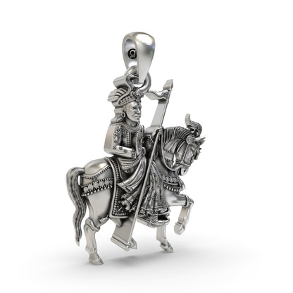 925 Silver Guga Jahar Veer Ji Pendant – Gogaji | Goga Veer | Zaher Veer Jewelry