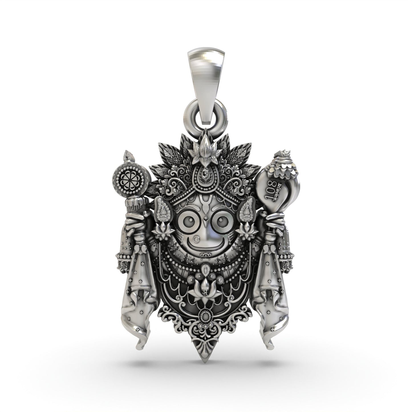 925 Silver Lord Jagannath Pendant – Puri Devotional Silver Jewelry