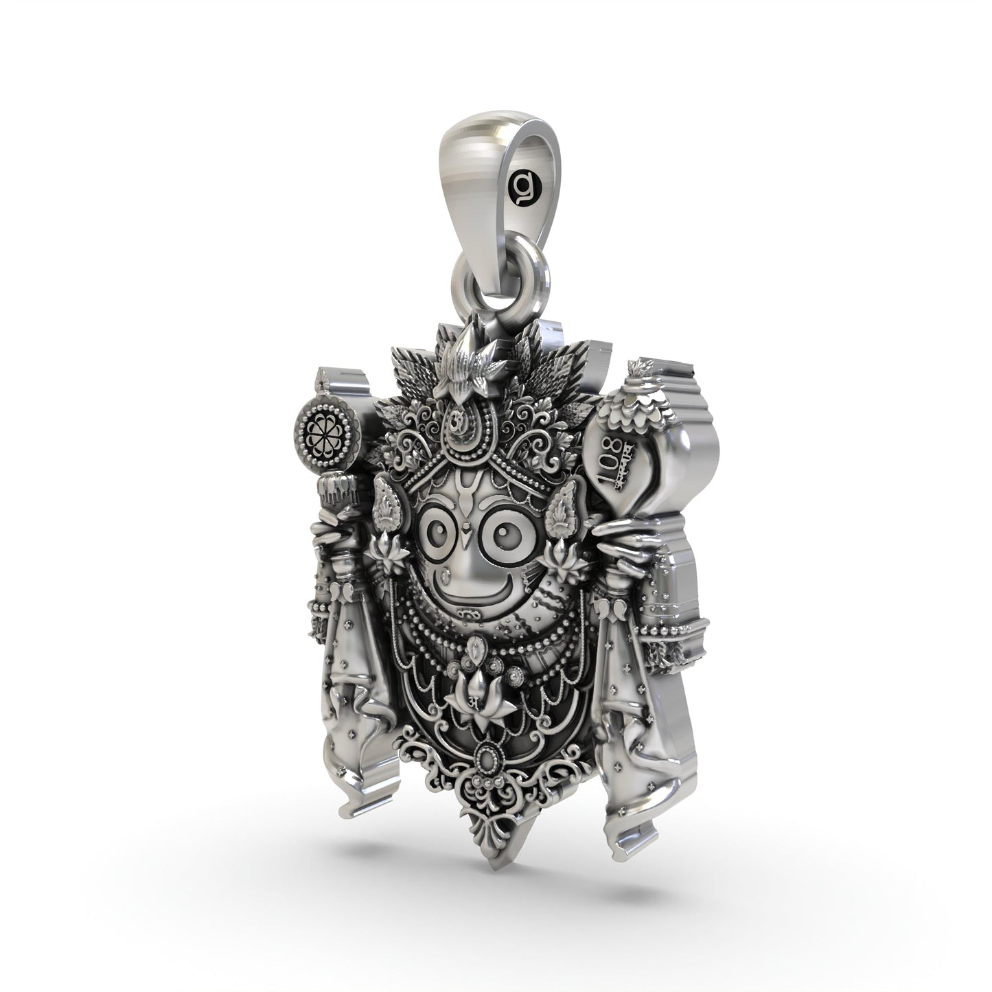 925 Silver Lord Jagannath Pendant – Puri Devotional Silver Jewelry