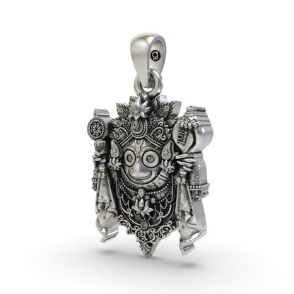 925 Silver Lord Jagannath Pendant – Puri Devotional Silver Jewelry