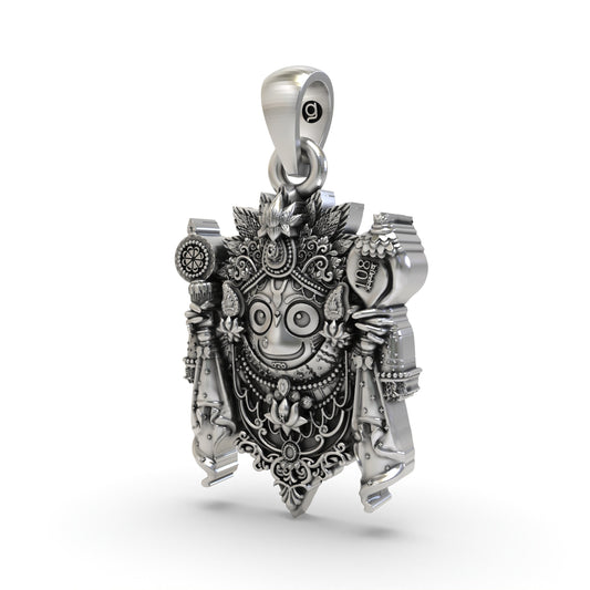 925 Silver Lord Jagannath Pendant – Puri Devotional Silver Jewelry